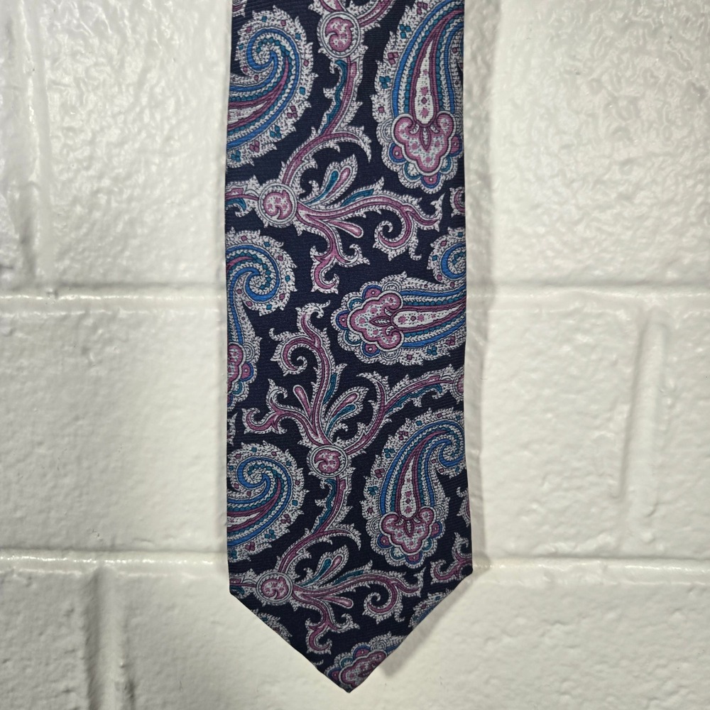 Geoffrey Beene 100% Silk Paisley Italy USA Made Classic Wedding‎ Office 58x3.5